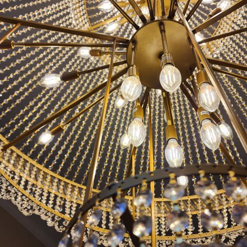 Close up of inside French Empire Chandelier