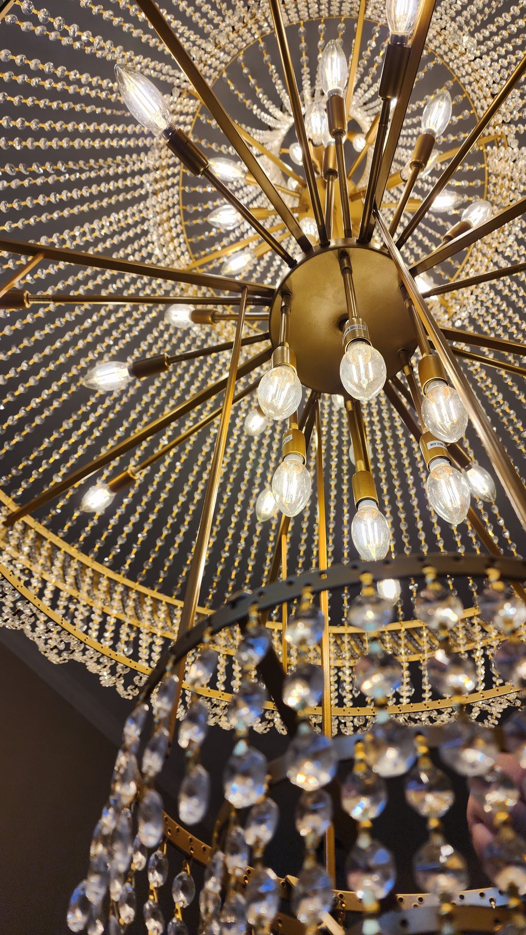 Close up of inside French Empire Chandelier