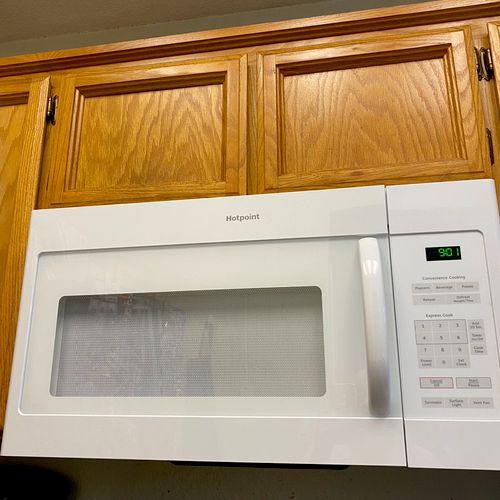 Thank you for installing my microwave. He was on t
