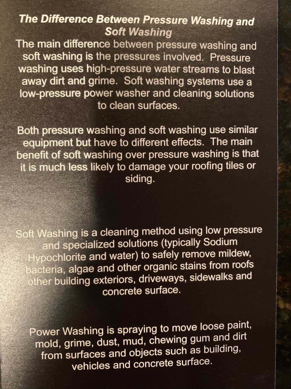 About our cleaning process