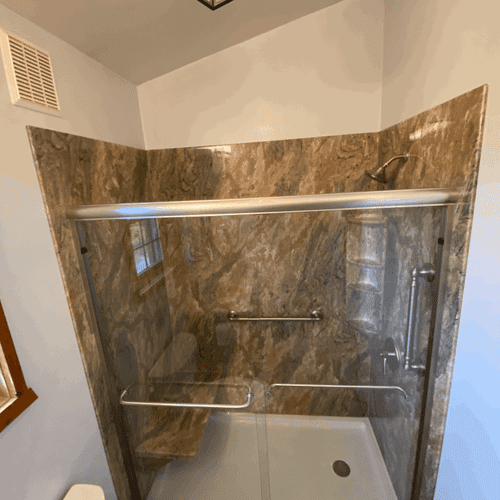 Premium acrylic tub to shower conversion with matc