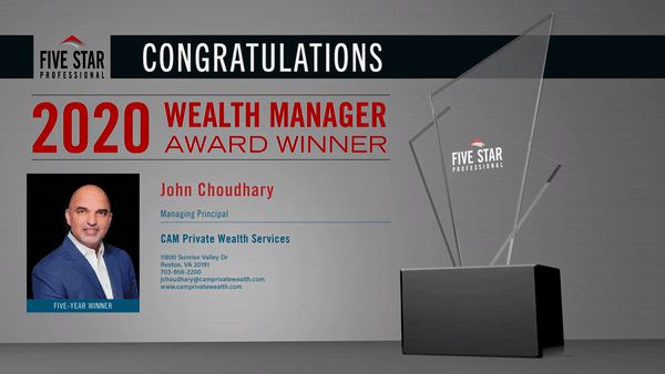 2020 5 Star Wealth Manager Award - John Choudhary