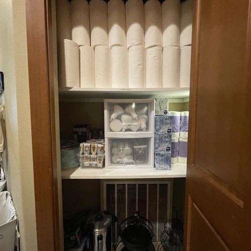 A deep storage closet made more usable for paper a