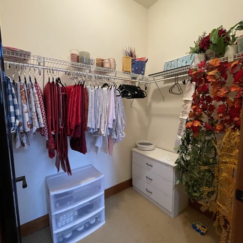 An unused bedroom closet converted into a home dec