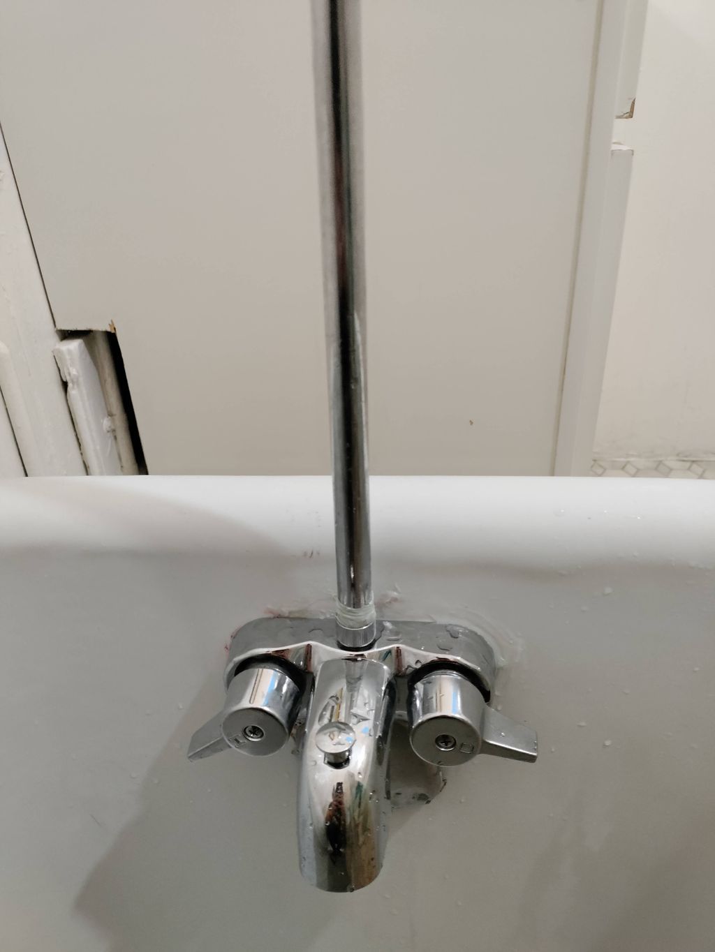 Shower handle installation 