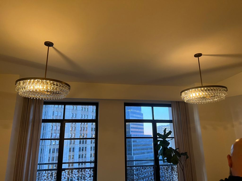 Install two chandelier 
