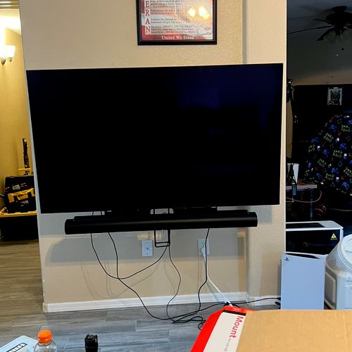 Logan helped with making sure 65” tv was mounted c