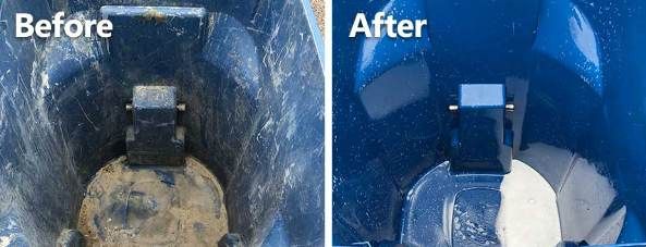 We can power wash your garbage cans