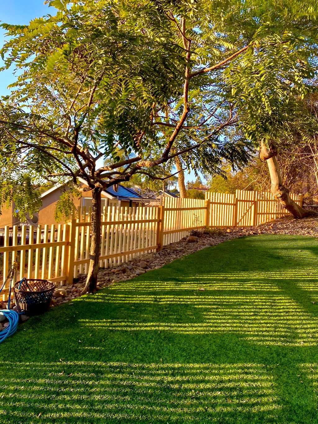 Small fence build to separate space for dogs to pl