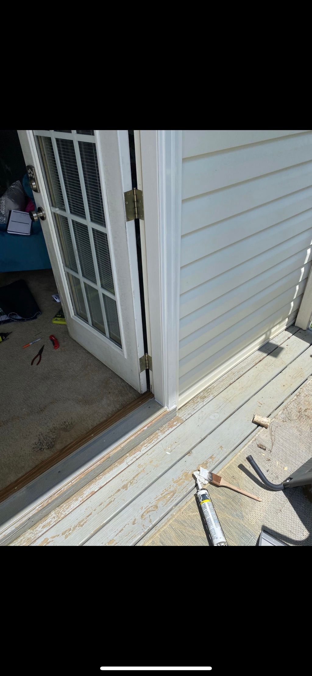 After fixing the door frame and threshold