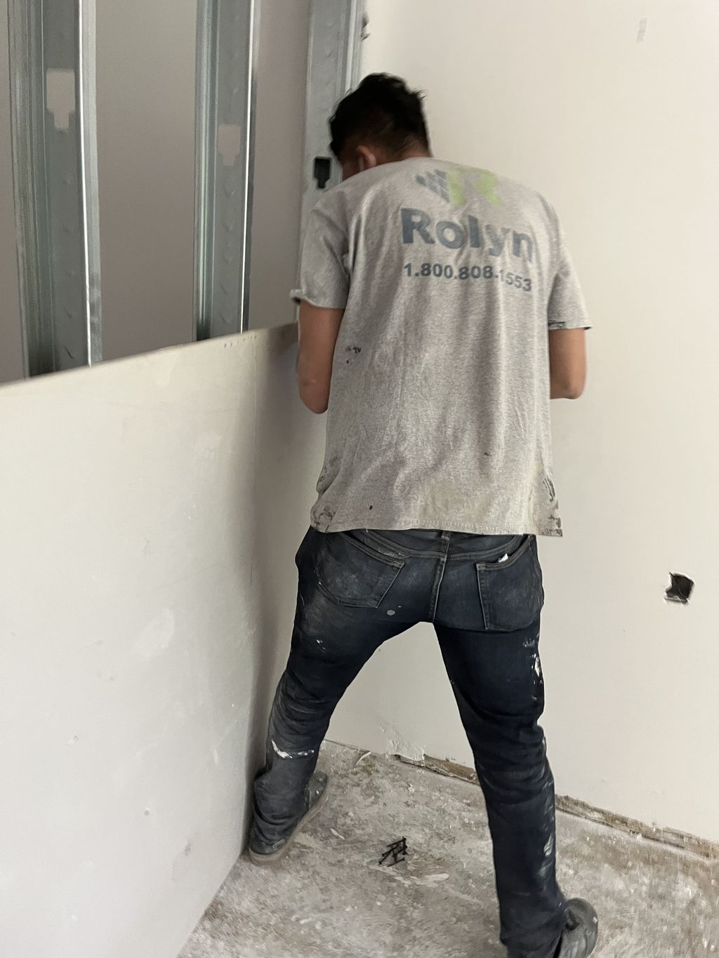 Building a Wall to Divide a Room. Installing Sheet