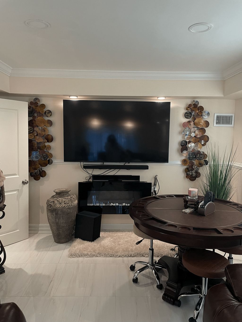 75 Inch Tv Lg Sound Bar / Heated Fireplace
