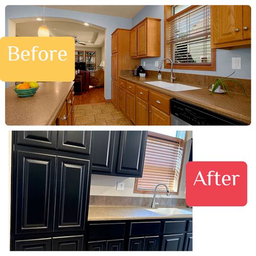Cabinets, before and after!