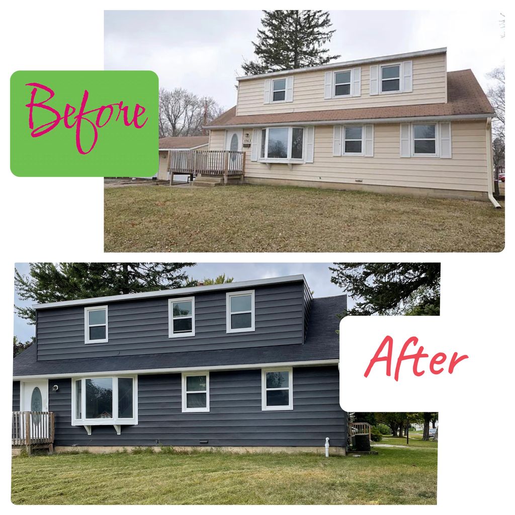 Exterior, before and after!