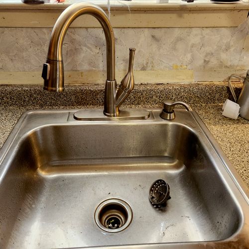 installed delta faucet 