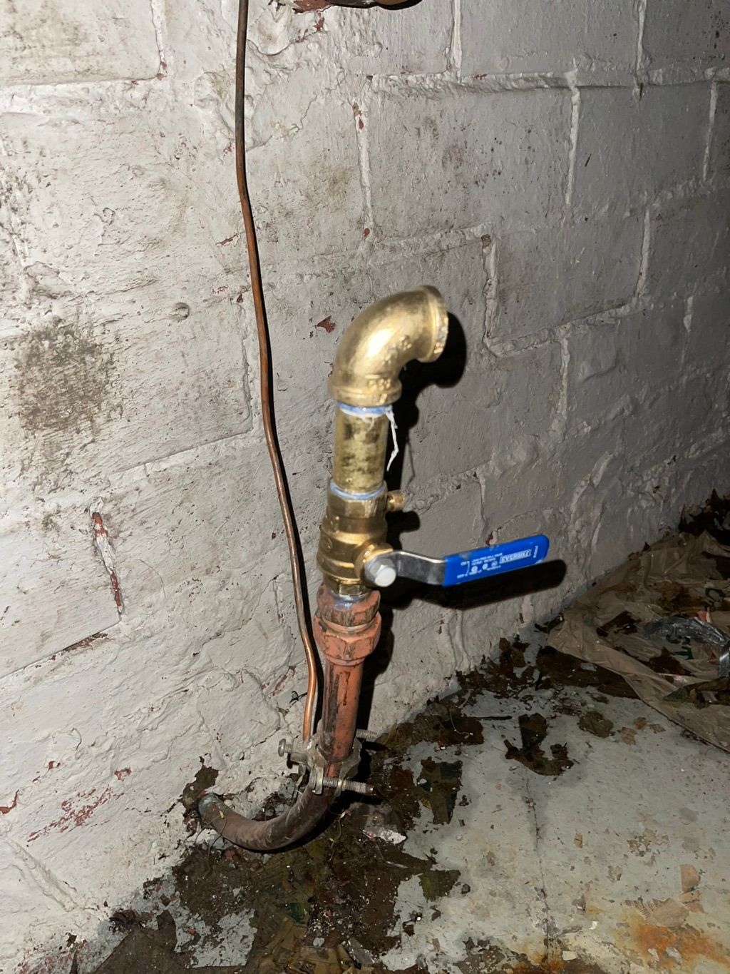 New main water line 3/4 brass shut off with nipple