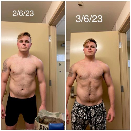 Matt before and after one month