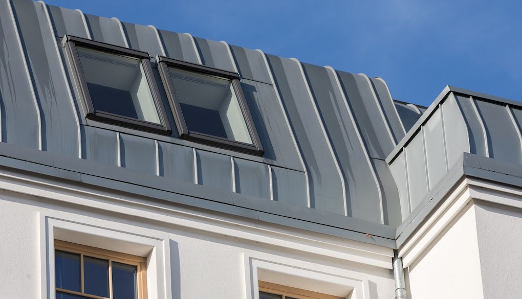 zinc metal panel roof on house
