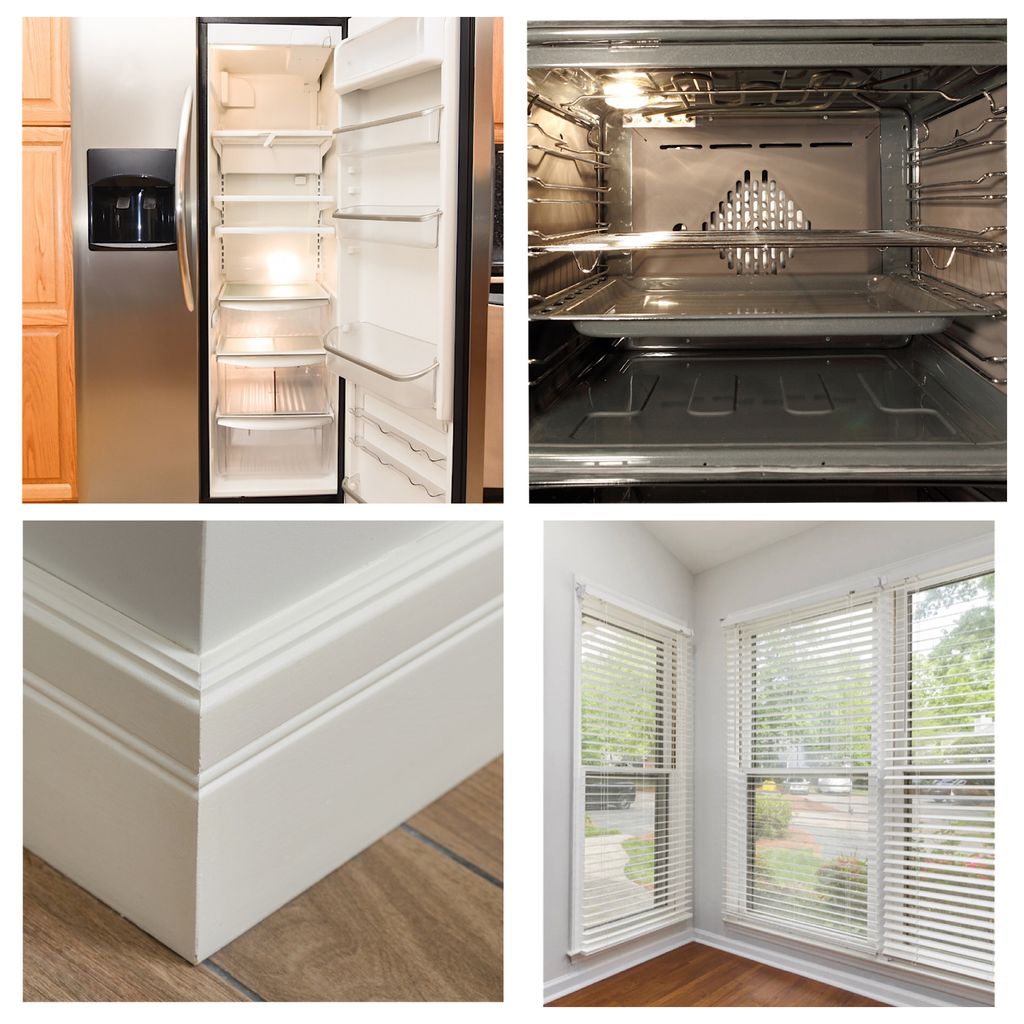 Refrigerator, Oven, Interior Window & Baseboard De