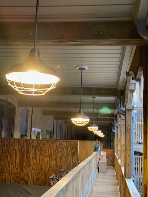 light fixtures installed.