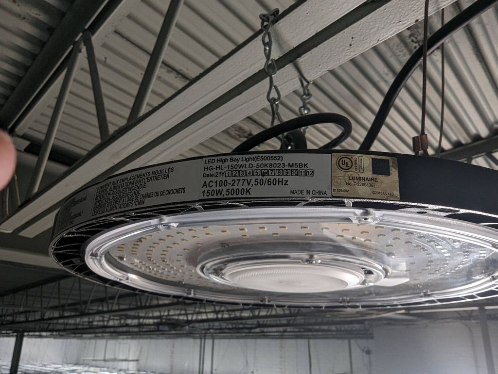 High bay lighting in a warehouse in Greensboro 