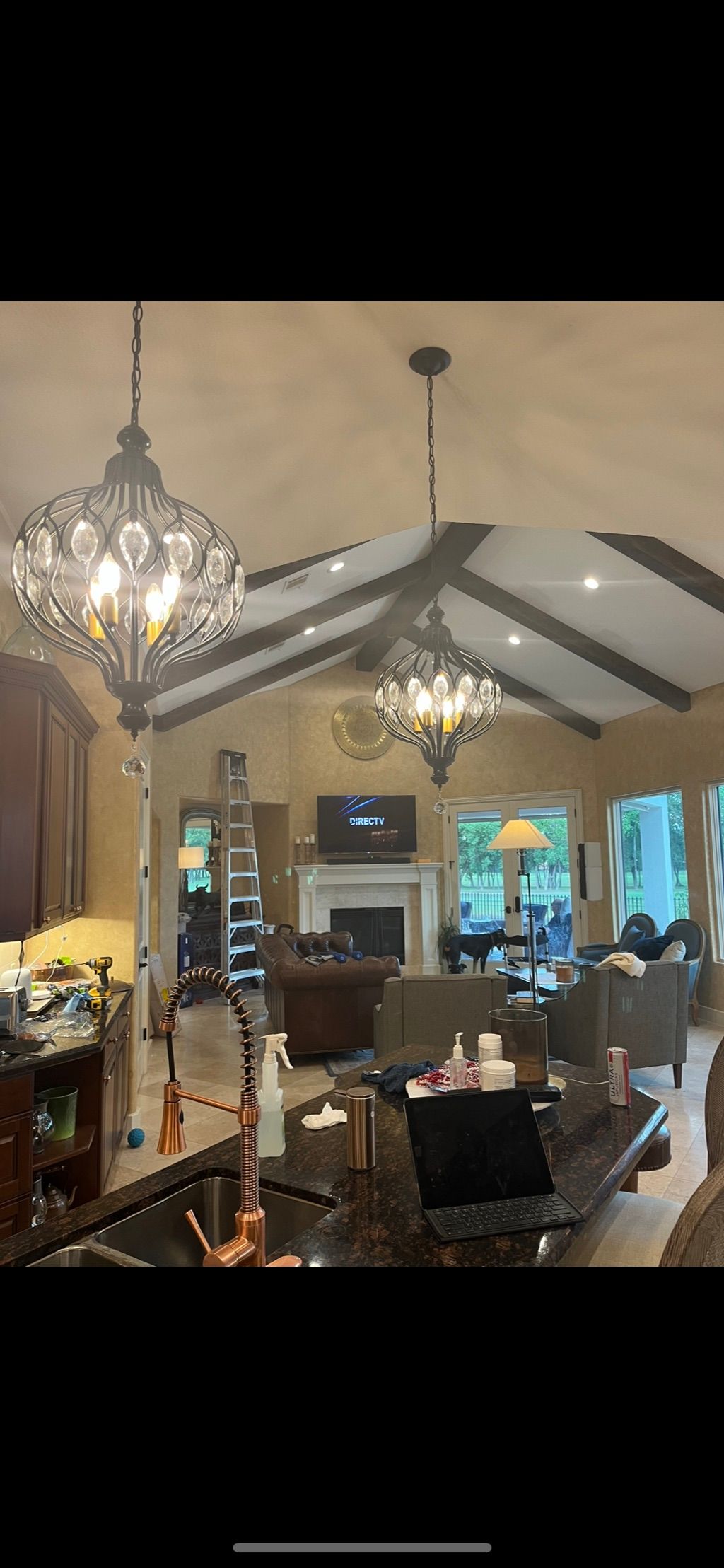 Faux beams are getting popular. 