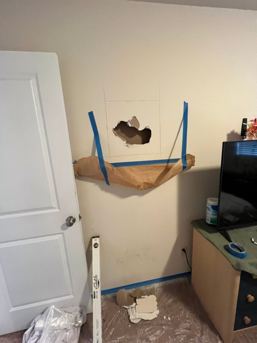 Drywall Repair (Before)
