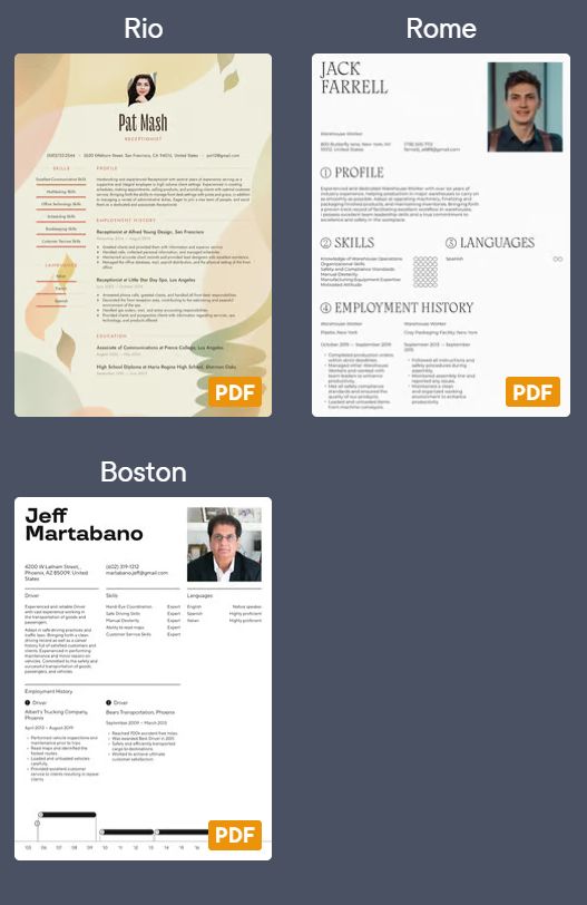 Resume templates