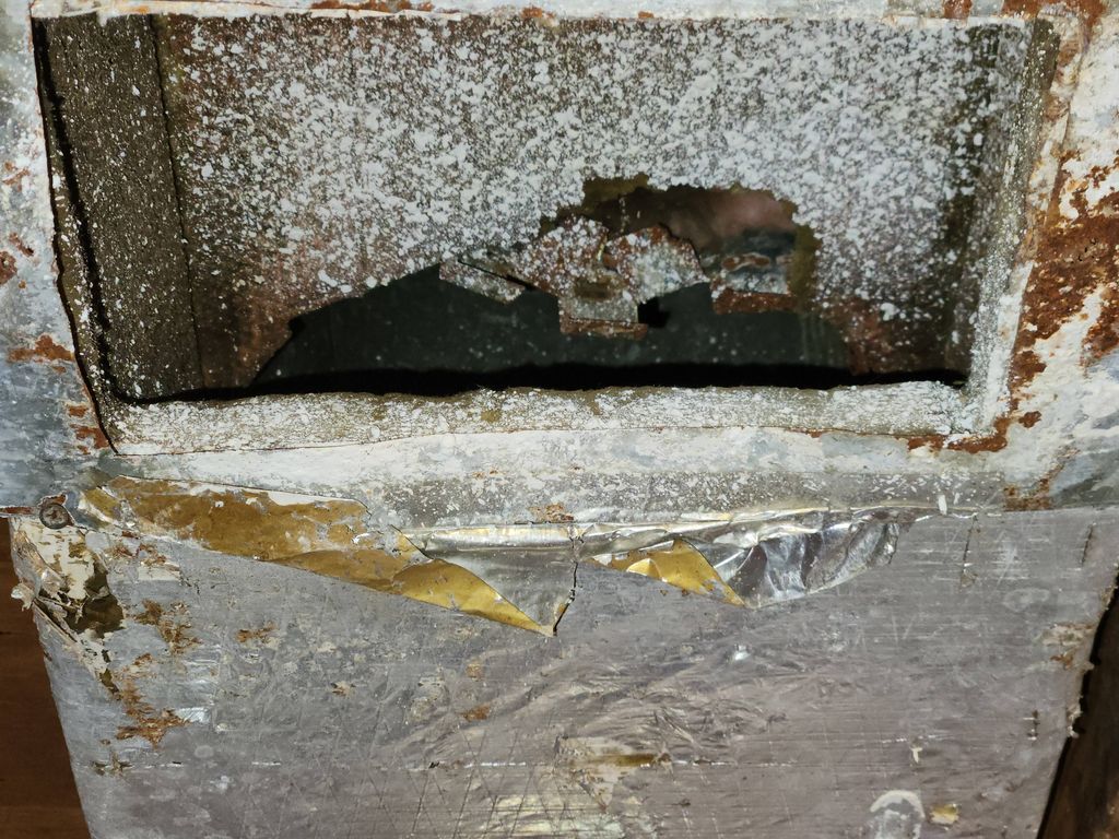 Air duct leak.