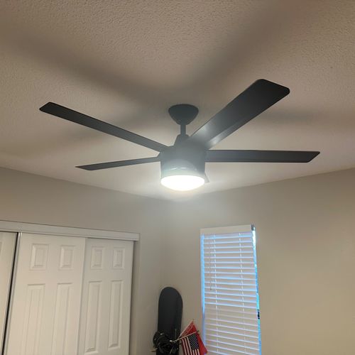 Thanks for fast and clean celling fan installation