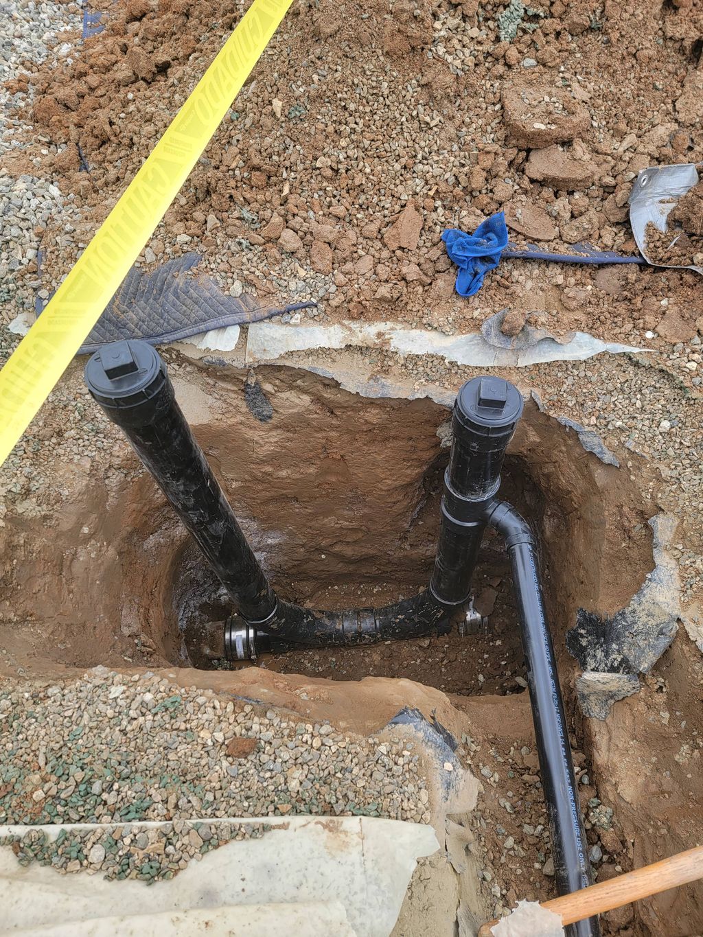 2 way clean out and new laundry drain 