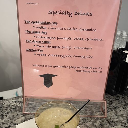 Example Speciality Drink Menu
