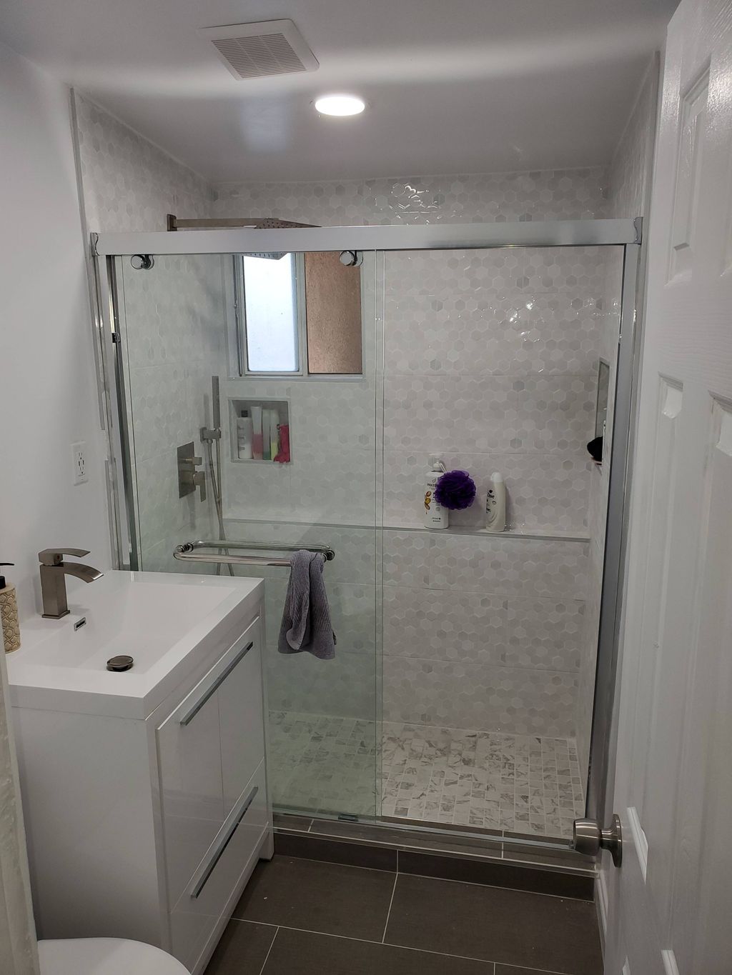 bathroom completed happy customer