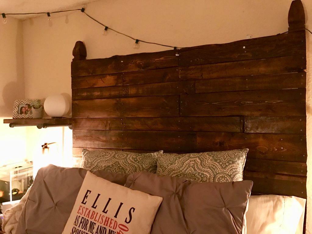 Custom headboard from reclaimed wood