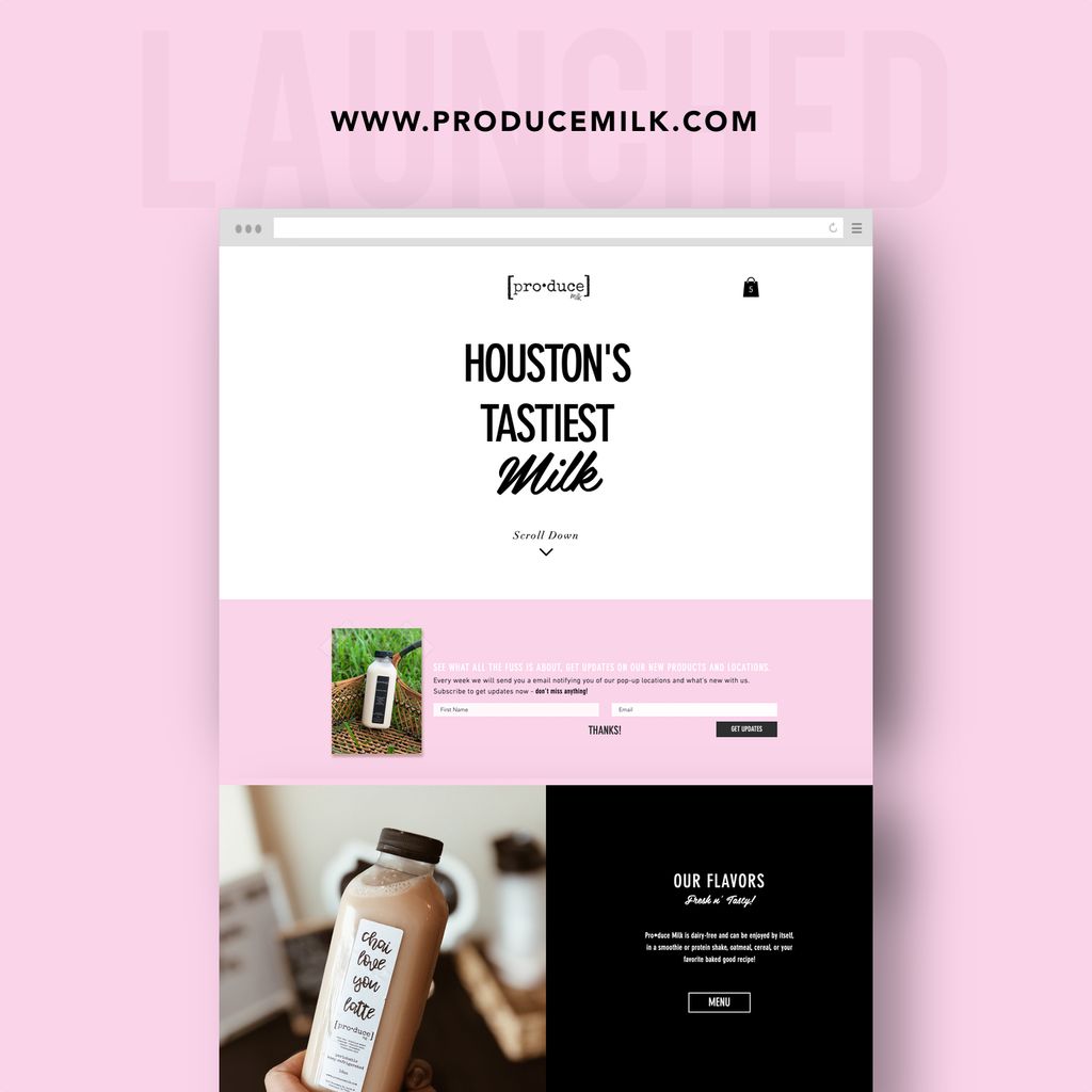 Web Design for Local Brand - Produce Milk