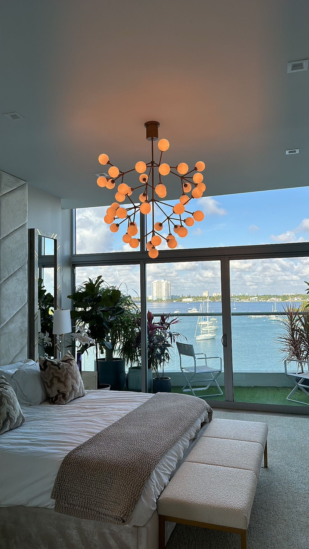 Chandelier installation 