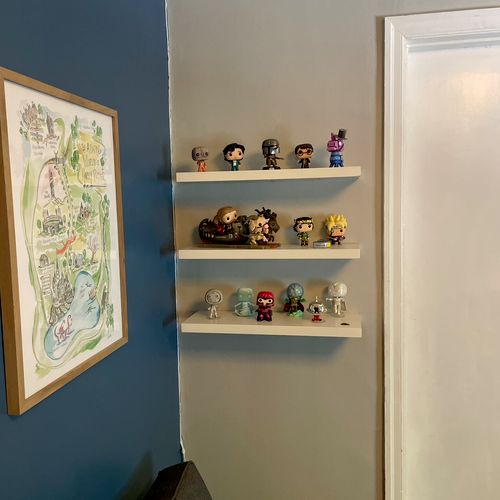 Bill was great and hung my shelves perfectly!