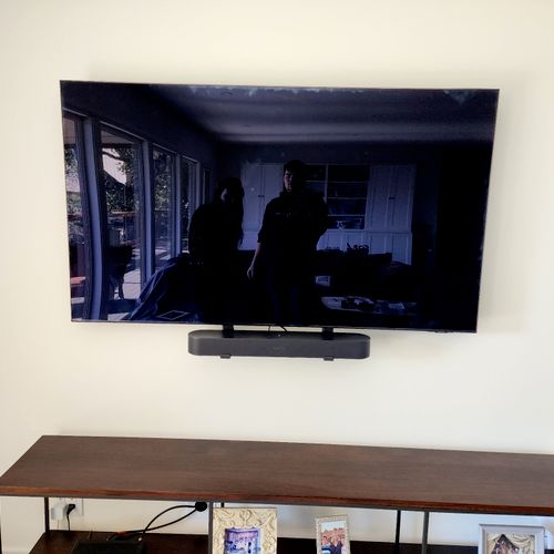 Tevin did a wonderful job installing our tv very p