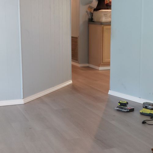 New LVP Flooring and Baseboad Trim