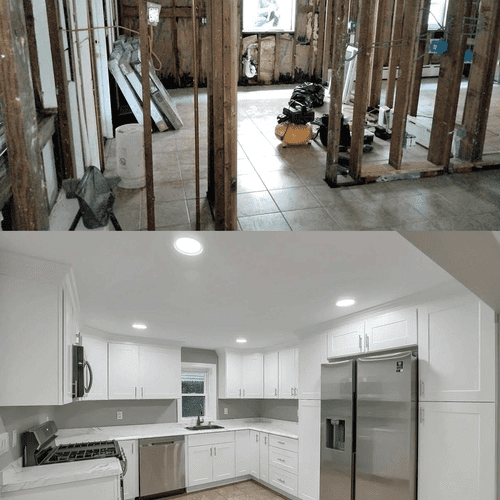 Kitchen renovation after flood