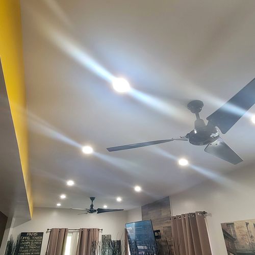 can lights and ceiling fan installation