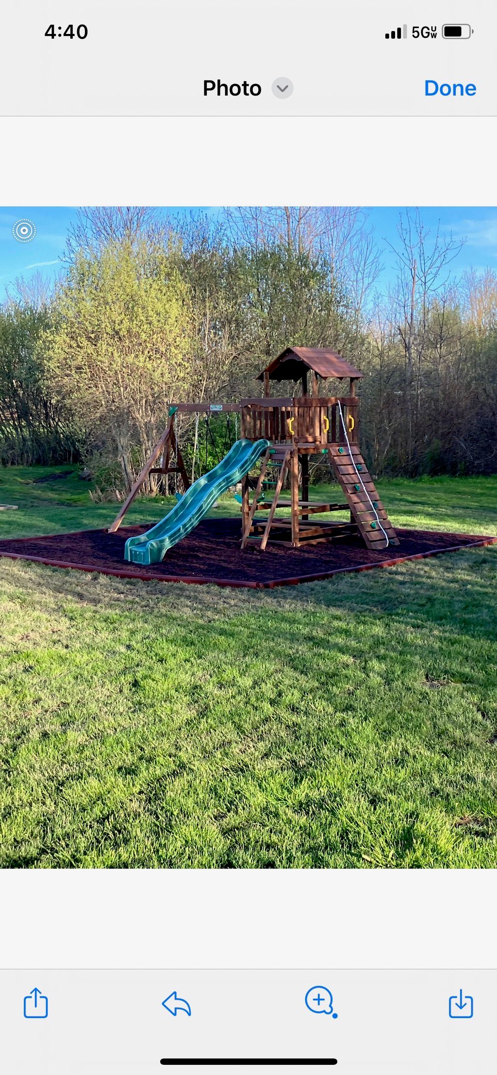 Scott assembled a playset we had purchased online.