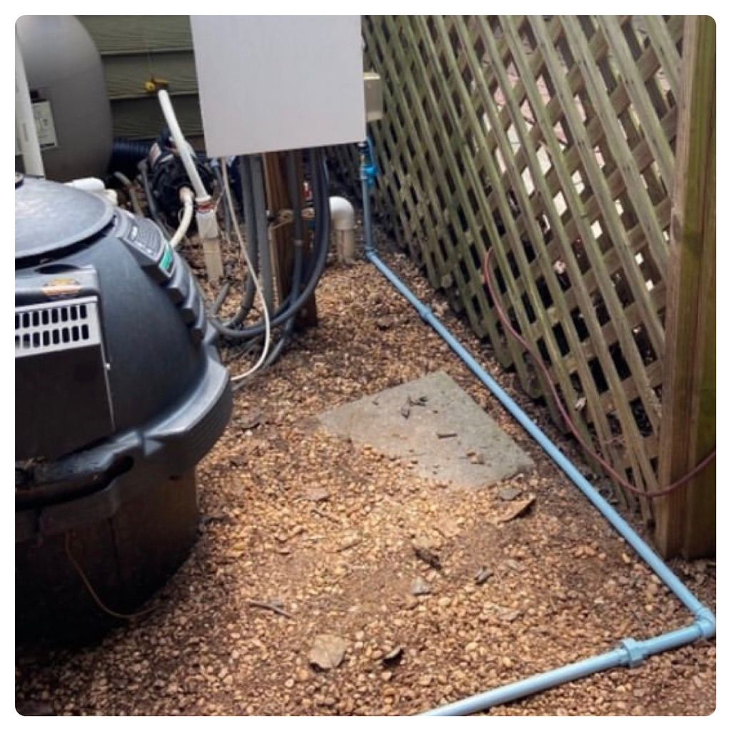 Gas line installation for outdoor grill.
