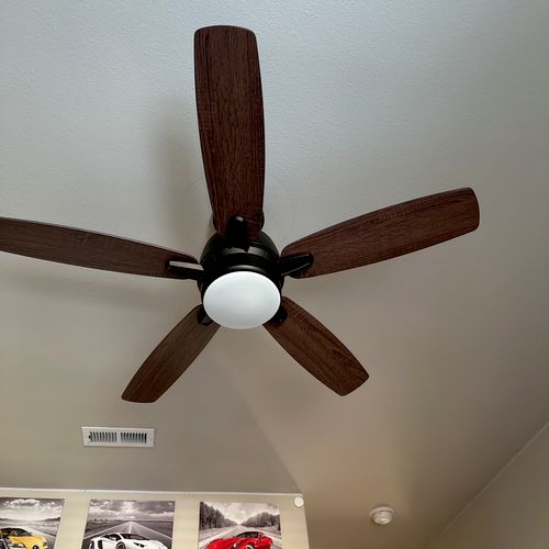 I had 3 ceiling fans installed by Kevin to prepare