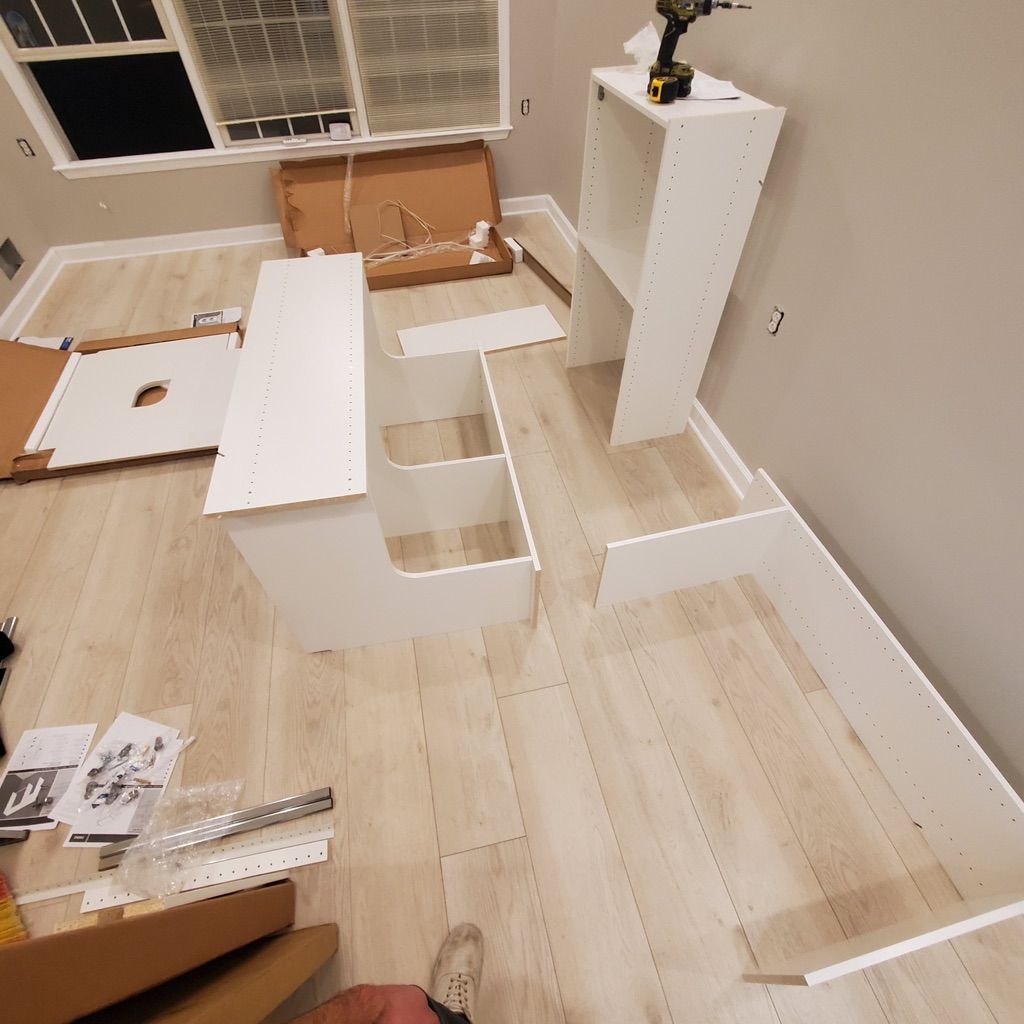 Large integrated closet system assembly and instal