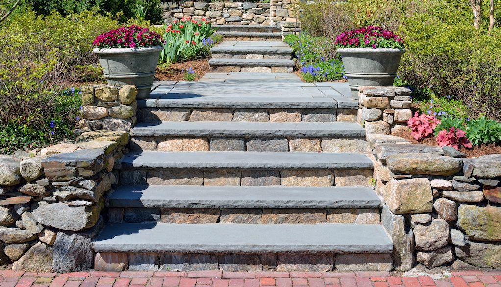 bluestone steps in front of house