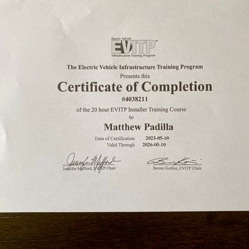 EVCS Certified! 