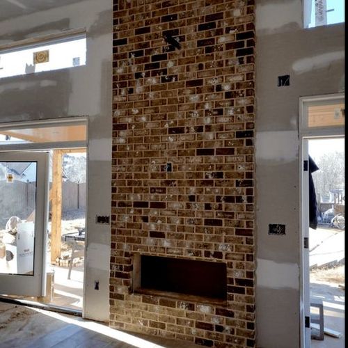 interior brick fireplace