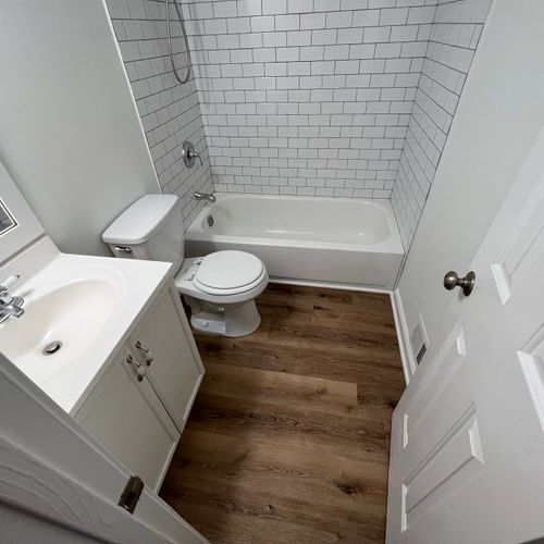 bathroom hardwood flooring installation 
