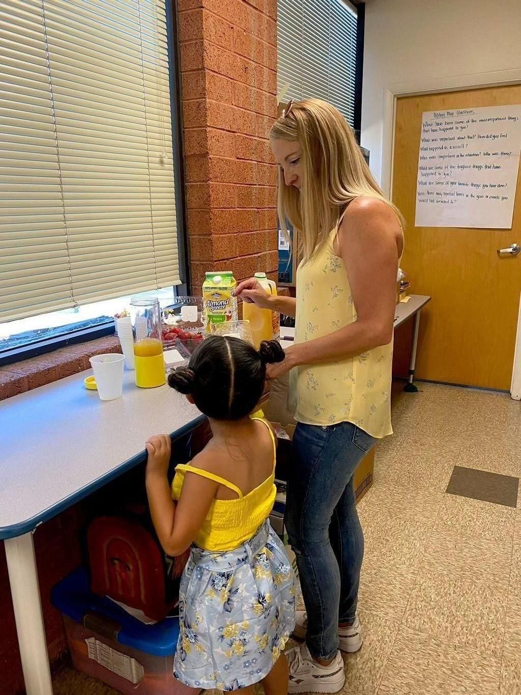 Teaching the little ones about nutritious snacks. 